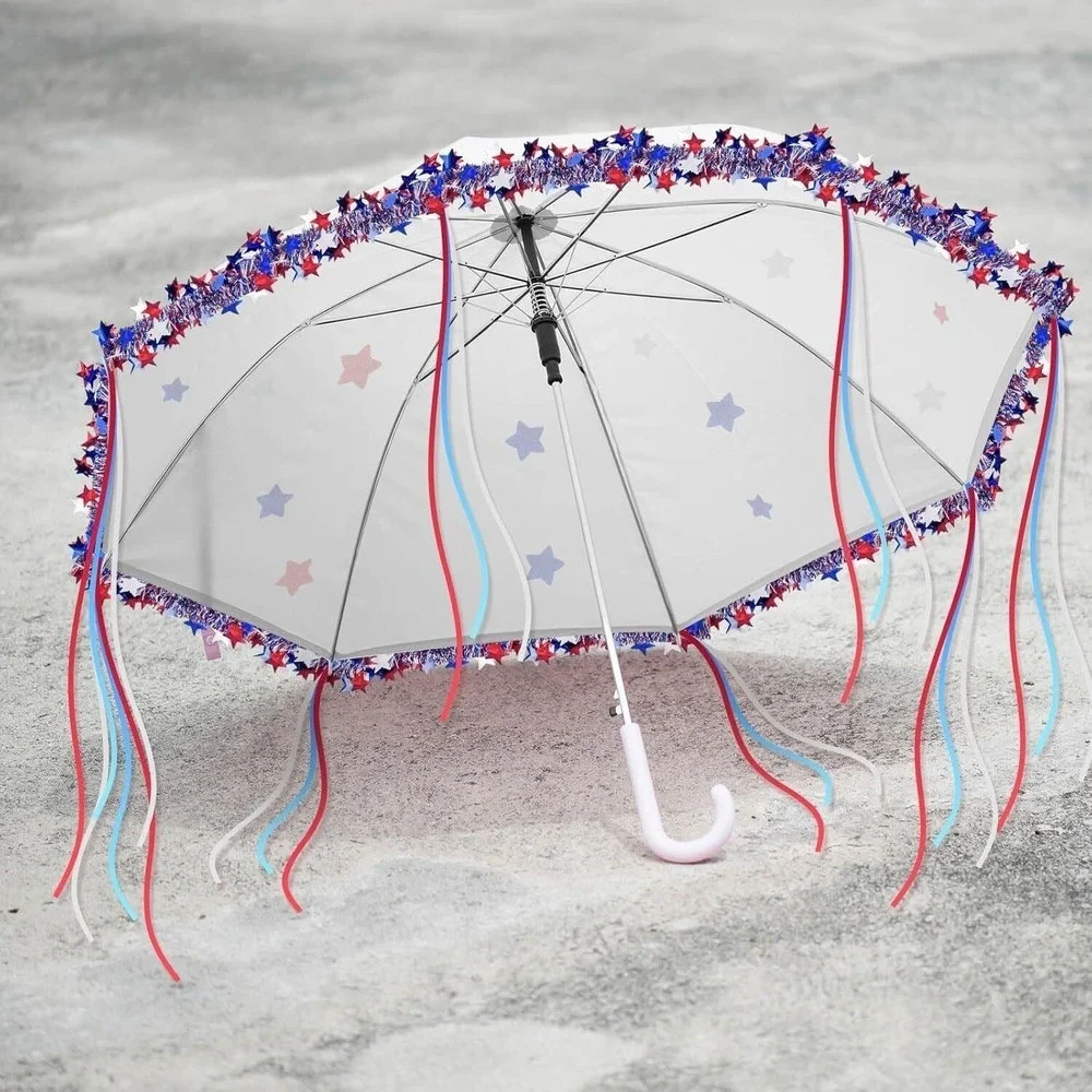 2‎ PCS Cinrobiye DIY 4th of July Umbrella Patriotic Decoration Parade Craft Set